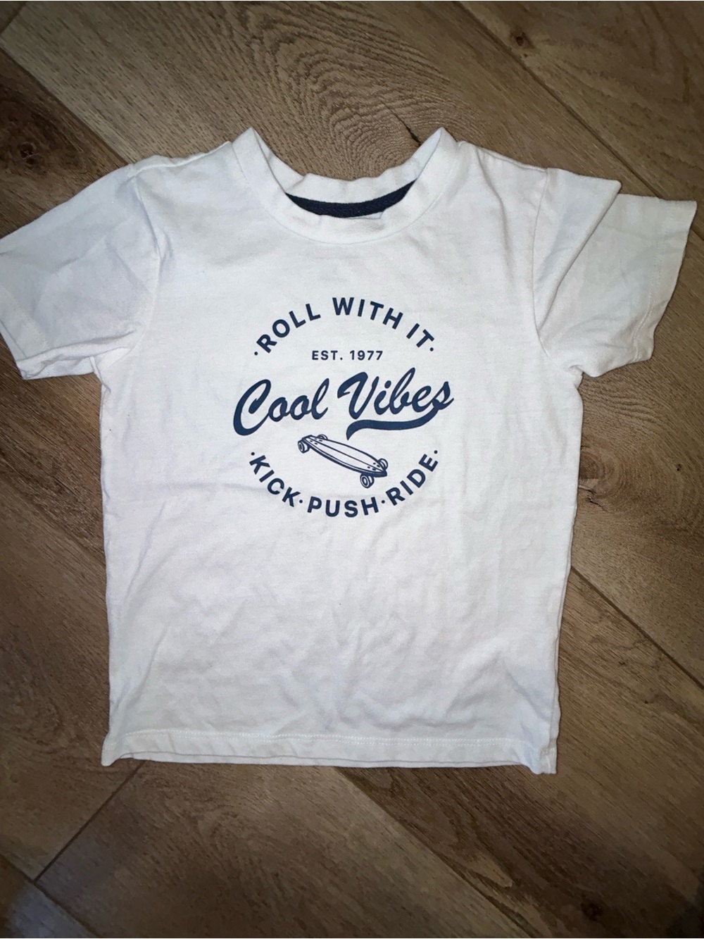 White "Cool Vibes" Graphic Tee for Kids - Short Sleeve